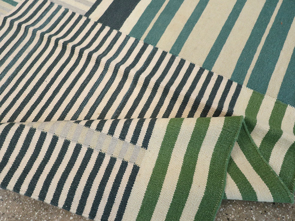 Modern Turkish Flatweave Accent Rug, No.28242 - Gsblank