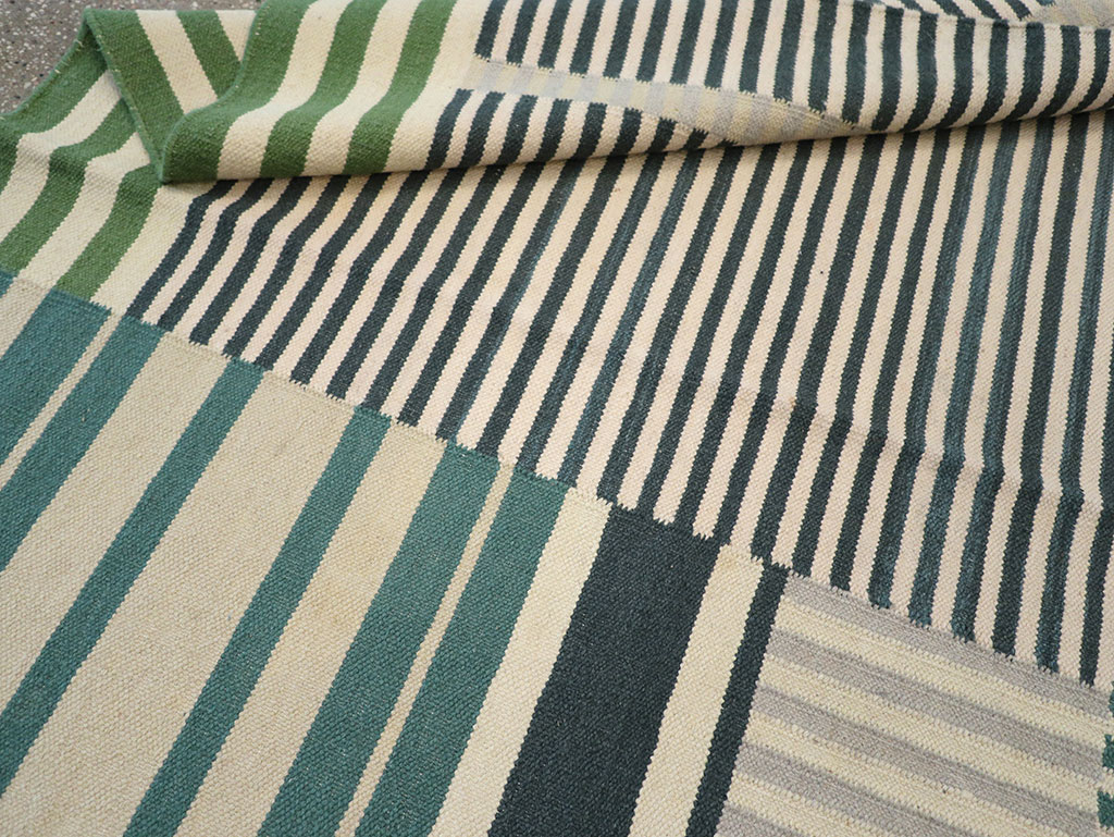 Modern Turkish Flatweave Accent Rug, No.28242 - Gsblank