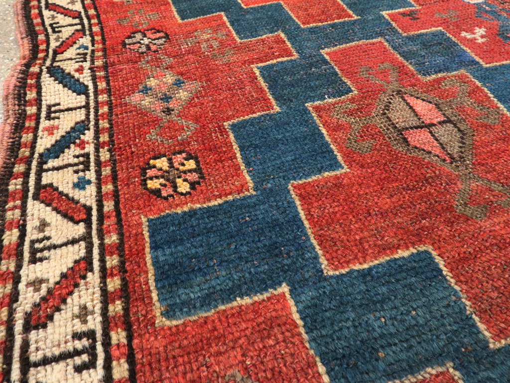 Antique Persian Kurdish Throw Rug, No.28246 - Gsblank