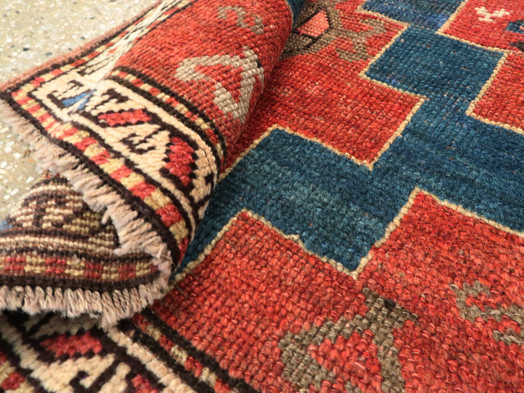 Antique Persian Kurdish Throw Rug, No.28246 - Gsblank