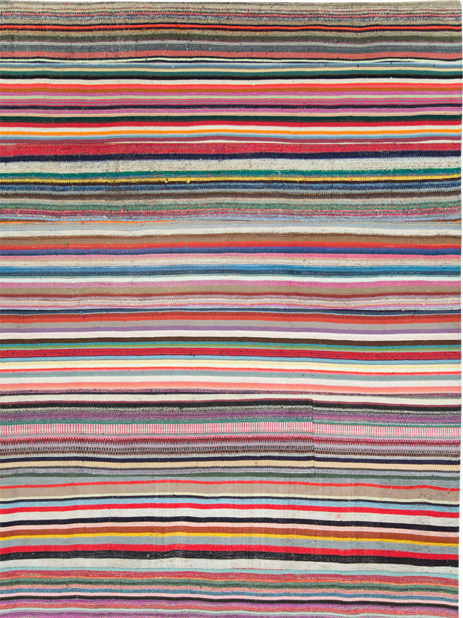 Modern Turkish Flatweave Rug, No.28249 - Gsblank