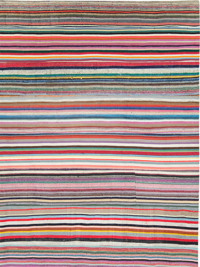 Modern Turkish Flatweave Rug, No.28249 - Gsblank