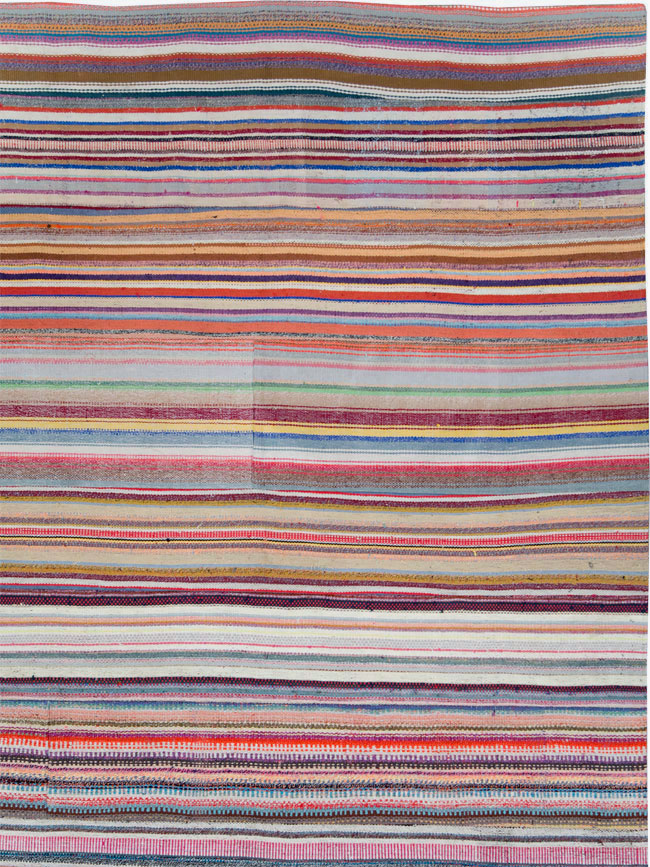 Vintage Turkish Flatweave Large Room Size Carpet, No.28250 - Gsblank