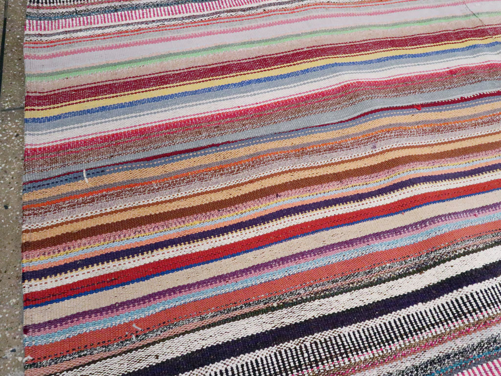 Vintage Turkish Flatweave Large Room Size Carpet, No.28250 - Gsblank