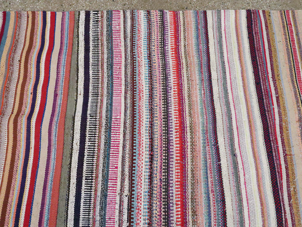 Vintage Turkish Flatweave Large Room Size Carpet, No.28250 - Gsblank