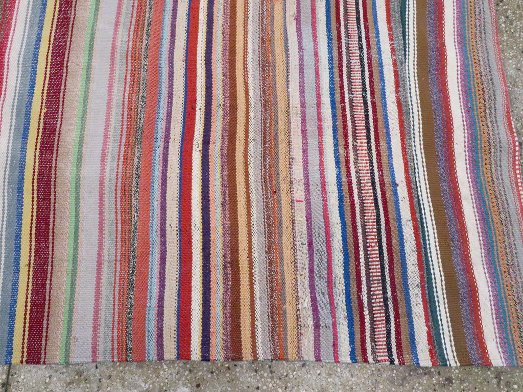 Vintage Turkish Flatweave Large Room Size Carpet, No.28250 - Gsblank