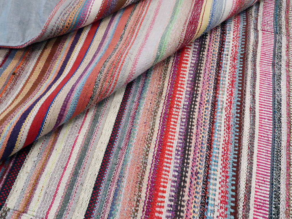 Vintage Turkish Flatweave Large Room Size Carpet, No.28250 - Gsblank