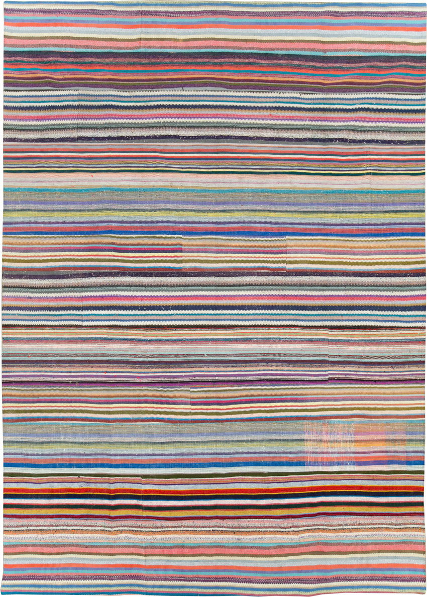 Modern Turkish Flatweave Room Size Carpet, No.28255 - Gsblank