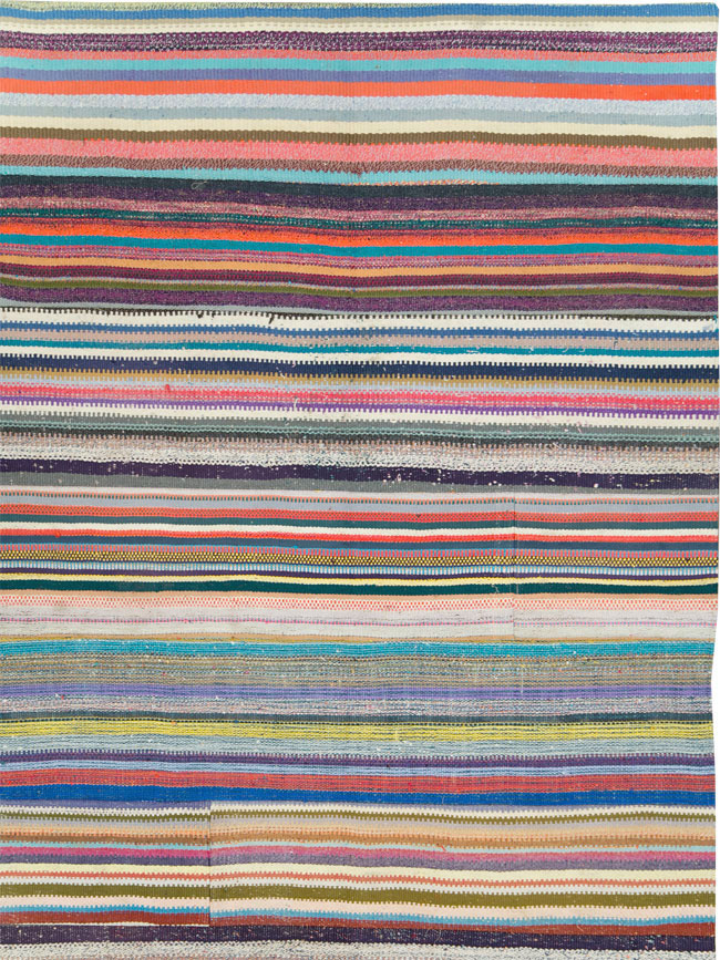 Modern Turkish Flatweave Room Size Carpet, No.28255 - Gsblank