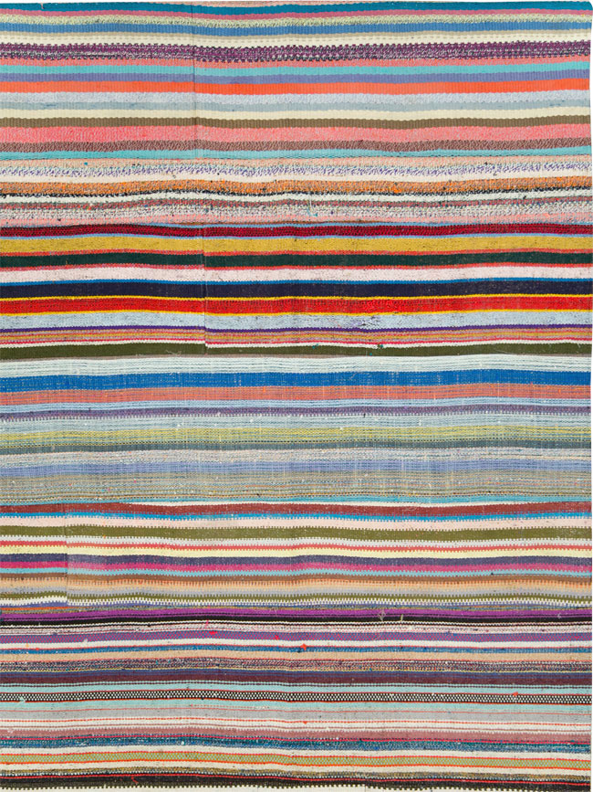 Modern Turkish Flatweave Room Size Carpet, No.28255 - Gsblank