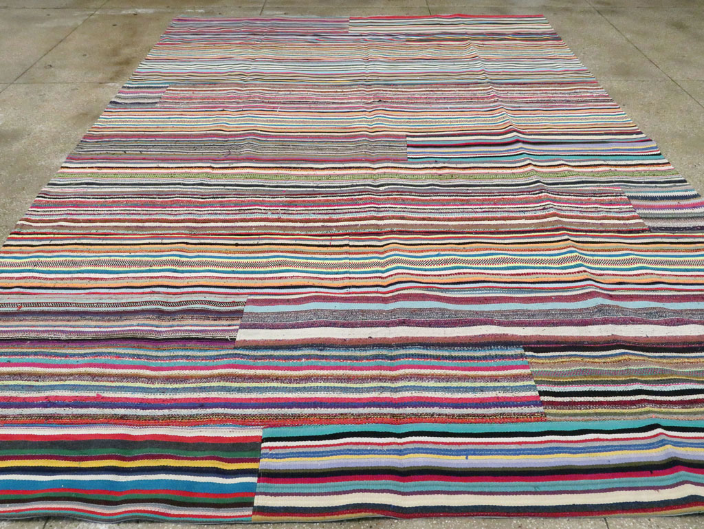 Modern Turkish Flatweave Room Size Carpet, No.28255 - Gsblank