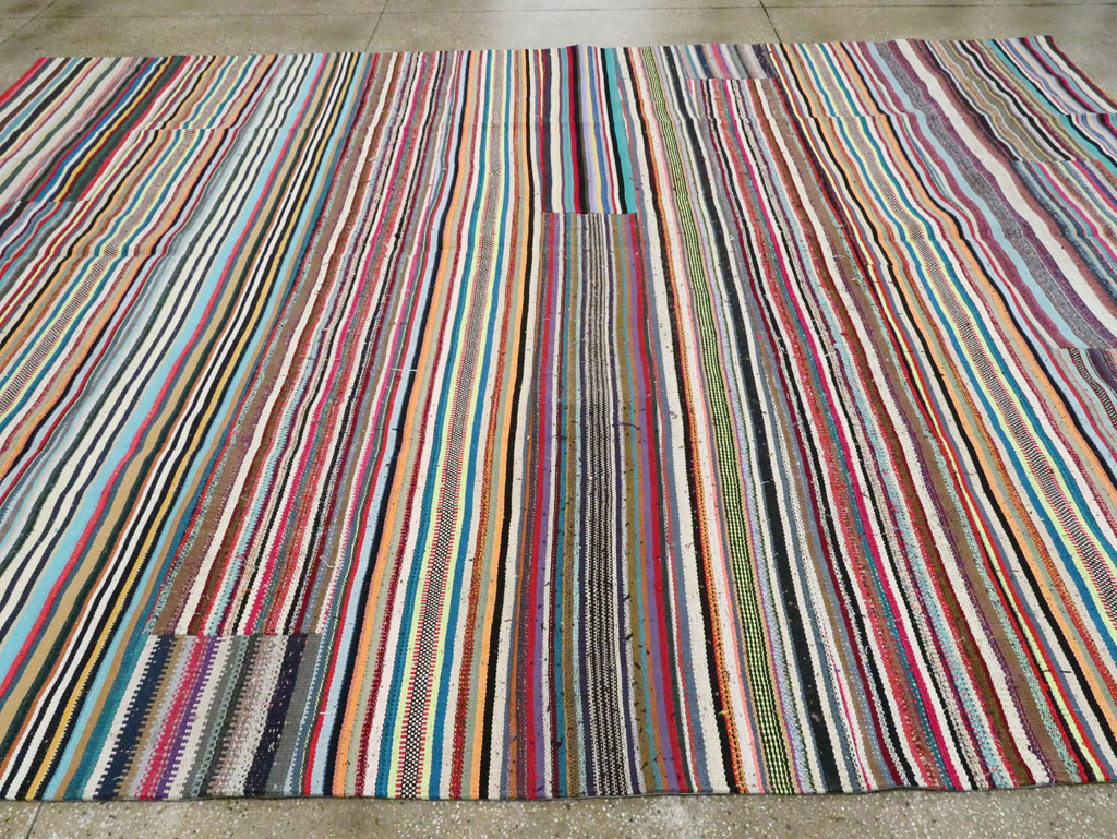 Modern Turkish Flatweave Room Size Carpet, No.28255 - Gsblank