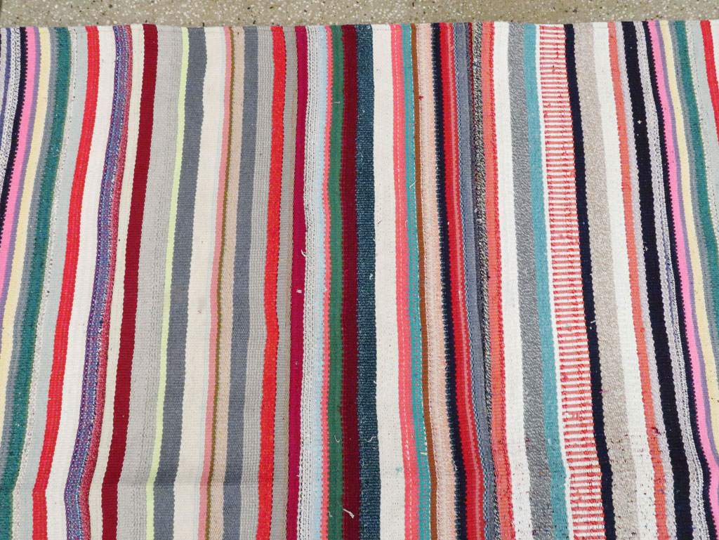 Vintage Turkish Flatweave Room Size Carpet, No.28256 - Gsblank