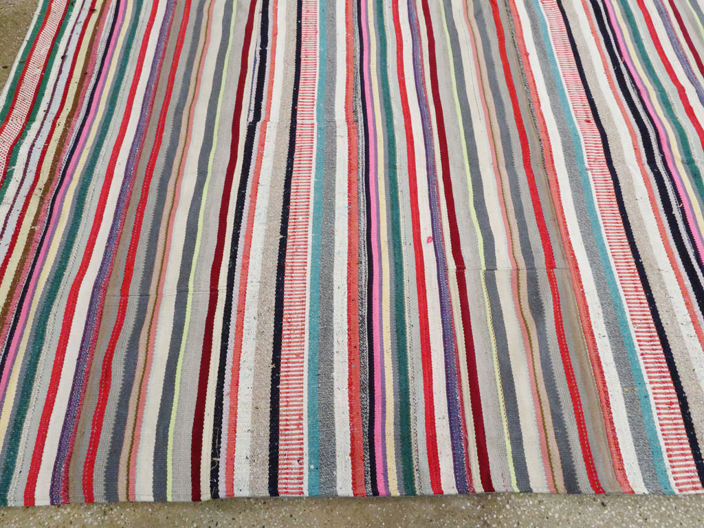 Vintage Turkish Flatweave Room Size Carpet, No.28256 - Gsblank