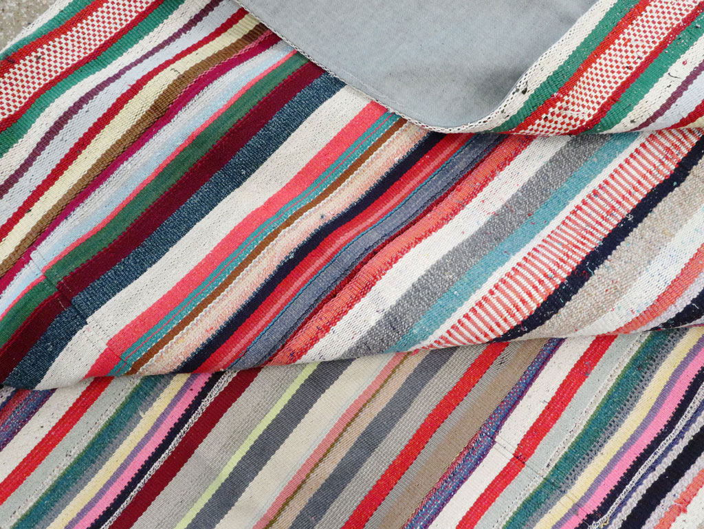 Vintage Turkish Flatweave Room Size Carpet, No.28256 - Gsblank