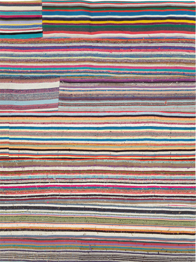 Modern Turkish Flatweave Room Size Carpet, No.28257 - Gsblank