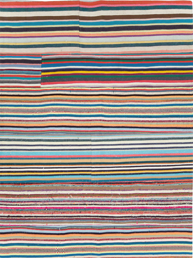 Modern Turkish Flatweave Room Size Carpet, No.28257 - Gsblank