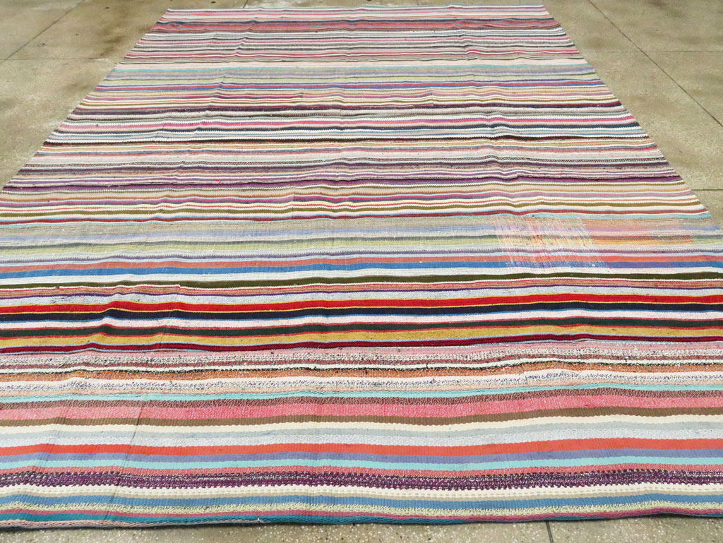 Modern Turkish Flatweave Room Size Carpet, No.28257 - Gsblank