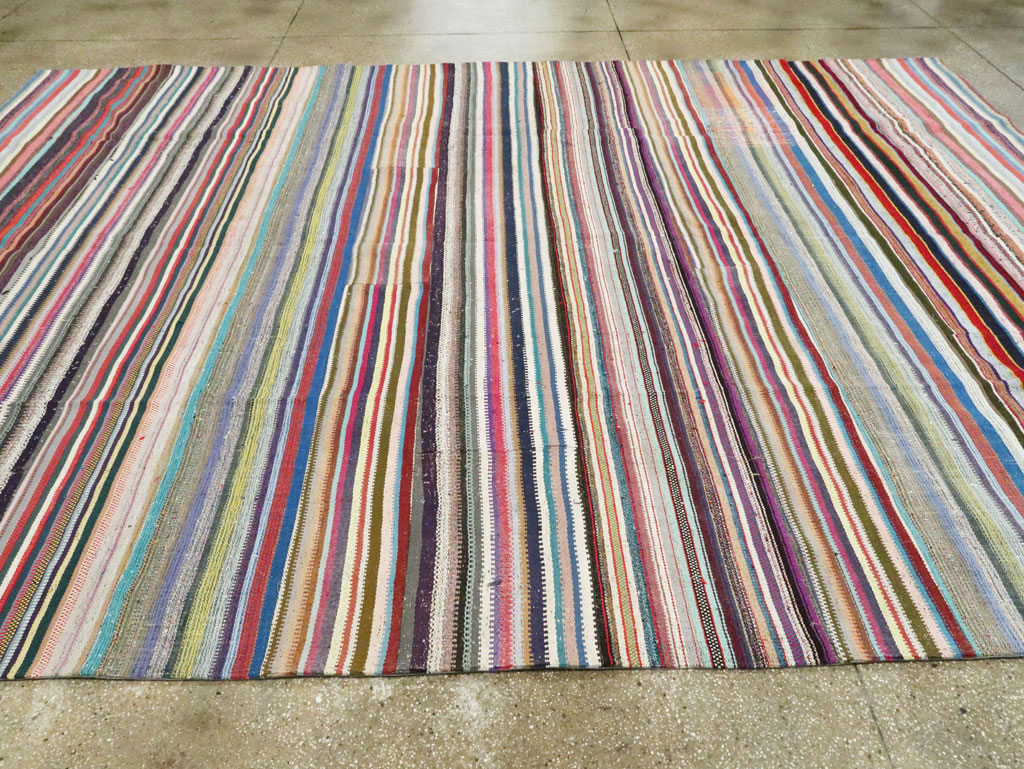 Modern Turkish Flatweave Room Size Carpet, No.28257 - Gsblank