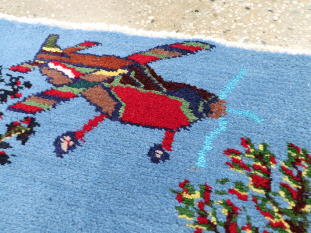 Vintage Persian Hamadan Pictorial Rug, No.28264 - Gsblank