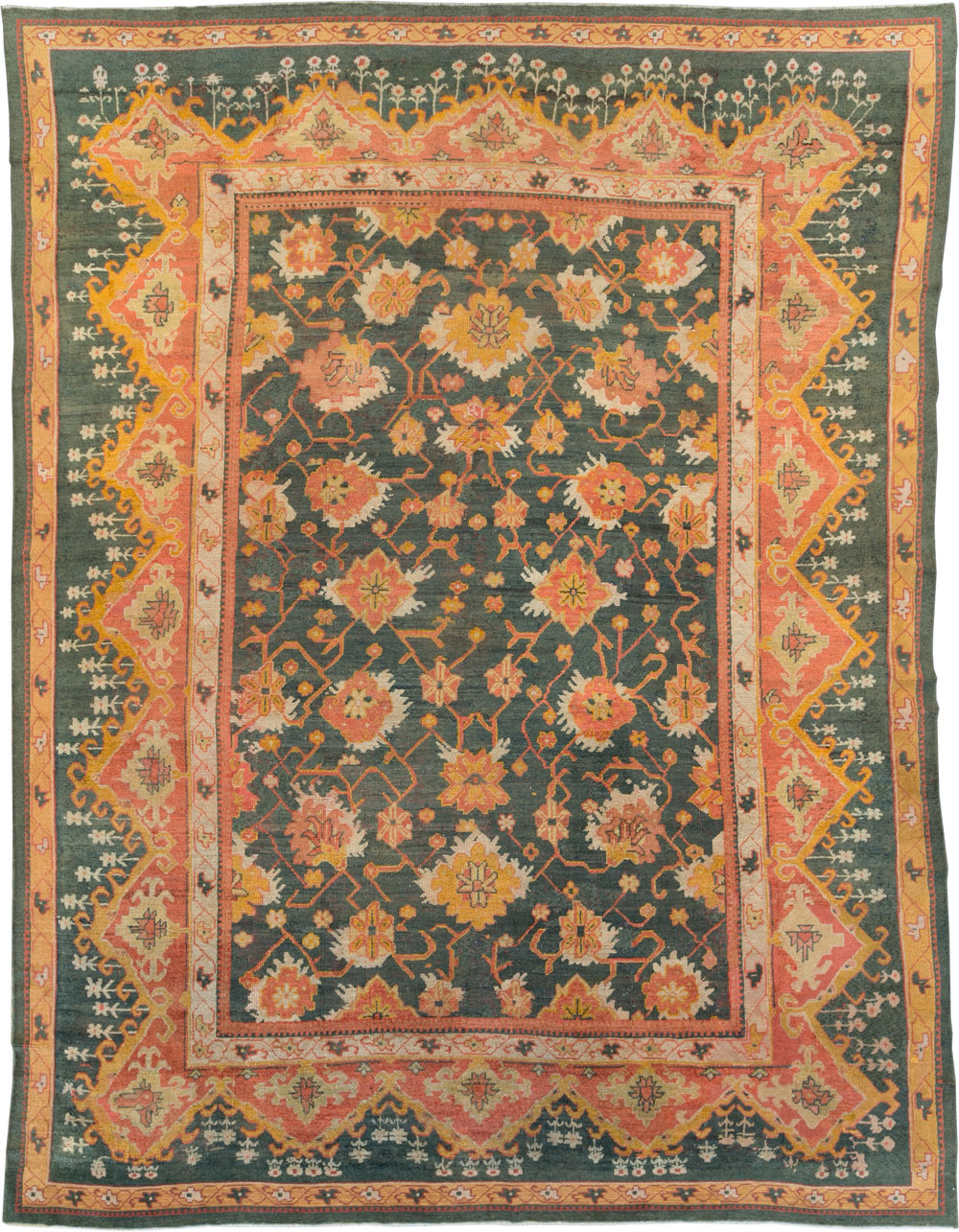 Antique Turkish Oushak Carpet, No.28266 - Gsblank