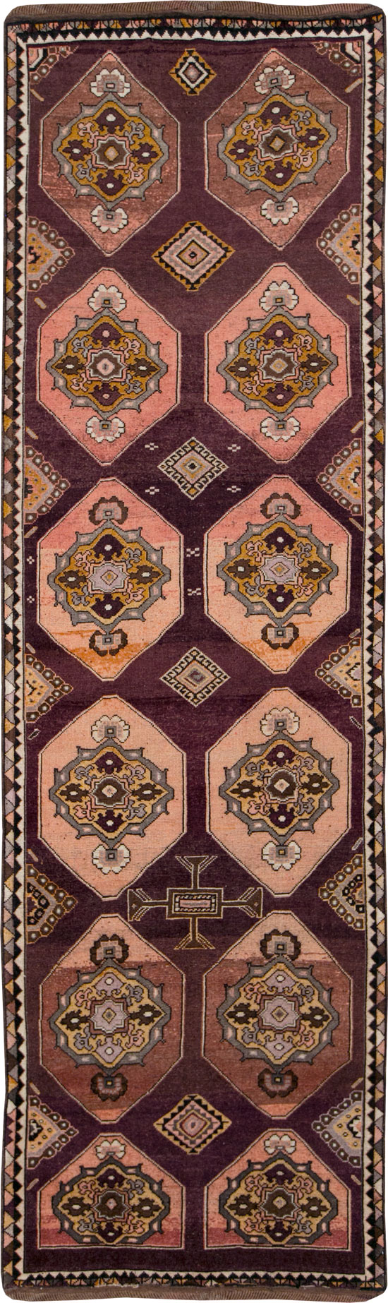 Vintage Turkish Anatolian Long Gallery Carpet, No.28269 - Gsblank