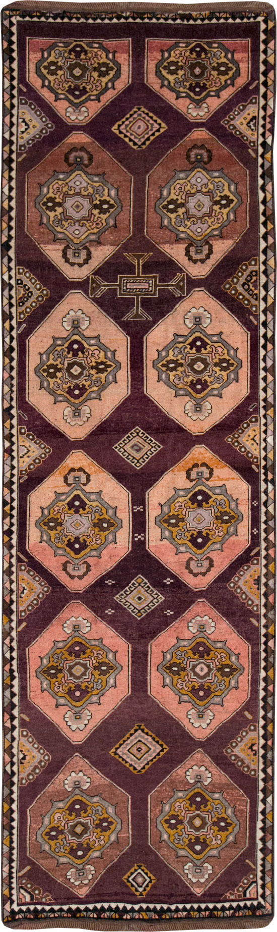 Vintage Turkish Anatolian Long Gallery Carpet, No.28269 - Gsblank
