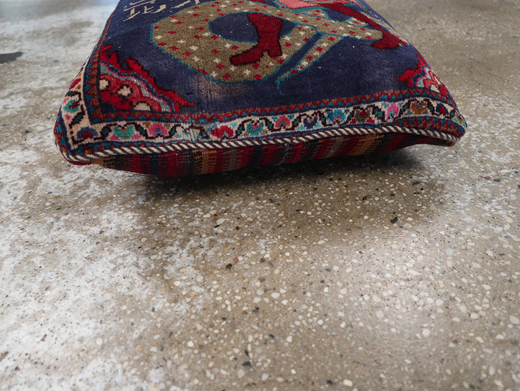 Vintage Persian Hamadan Pictorial Pillow, No.28292 - Gsblank