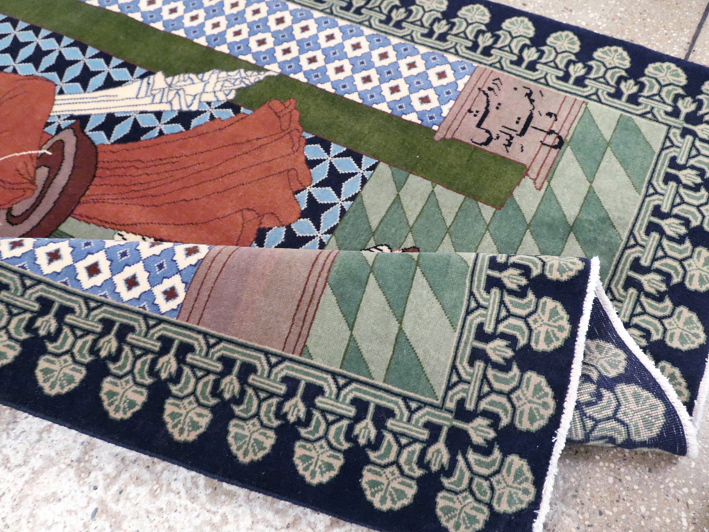 Vintage Persian Tabriz Pictorial Rug, No.28297 - Gsblank