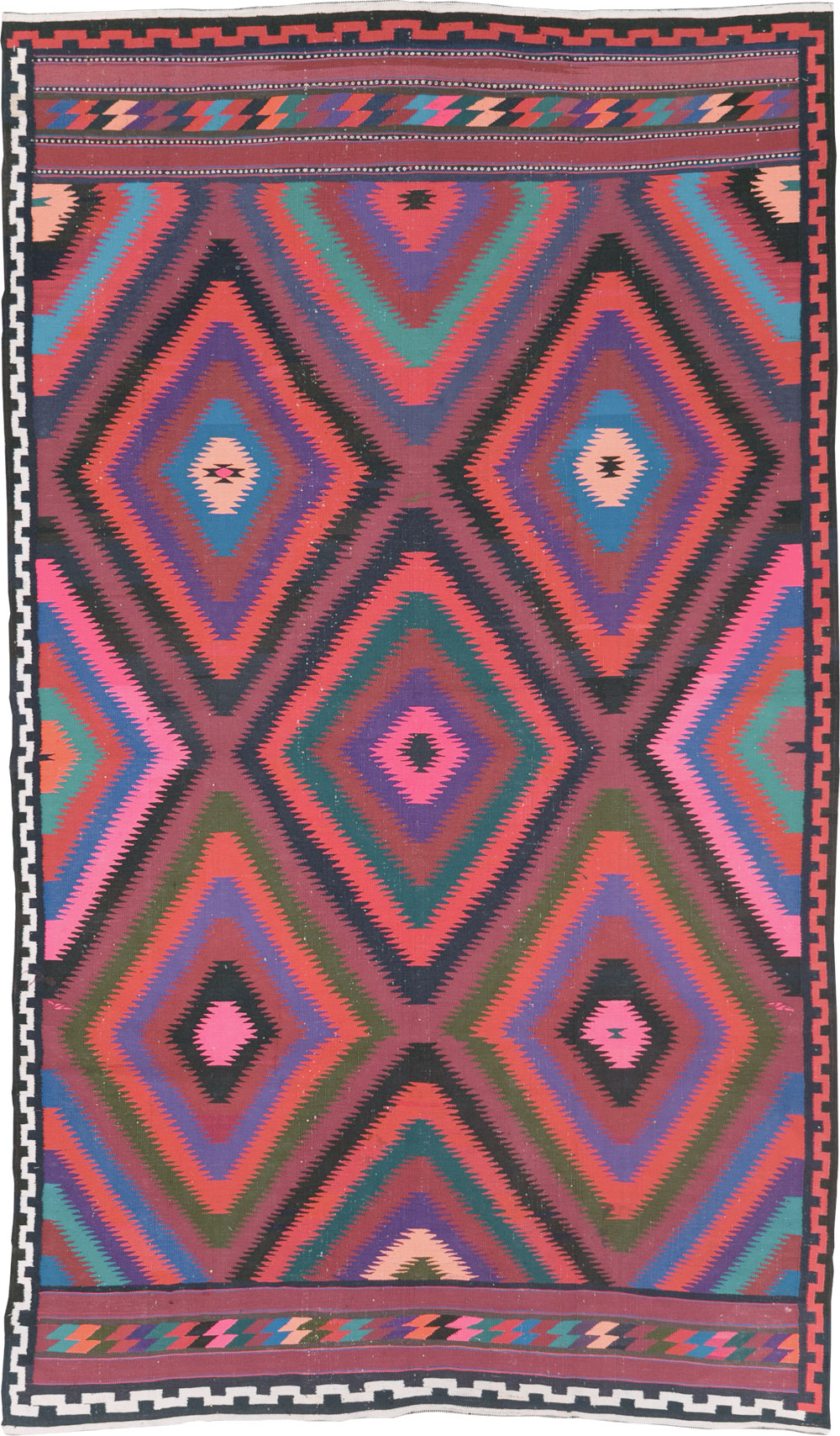 Vintage Persian Flatweave Kilim Accent Rug, No.28299 - Gsblank