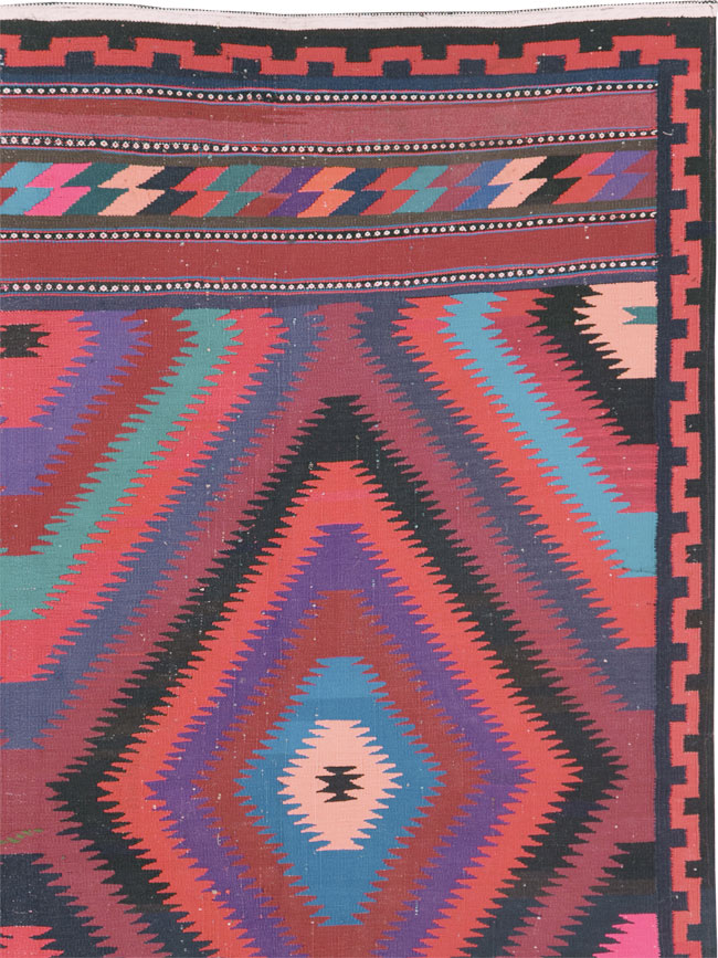 Vintage Persian Flatweave Kilim Accent Rug, No.28299 - Gsblank