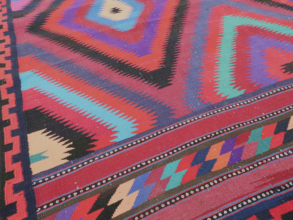 Vintage Persian Flatweave Kilim Accent Rug, No.28299 - Gsblank
