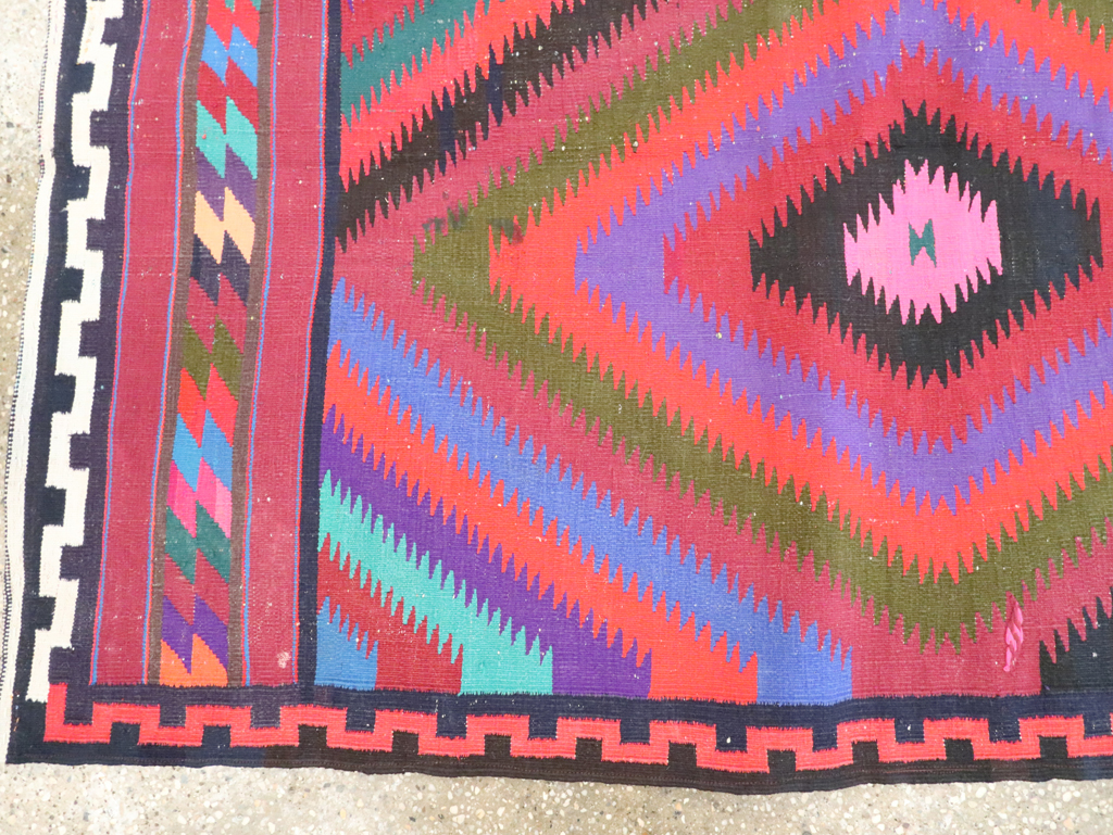 Vintage Persian Flatweave Kilim Accent Rug, No.28299 - Gsblank