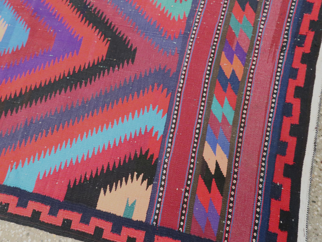 Vintage Persian Flatweave Kilim Accent Rug, No.28299 - Gsblank