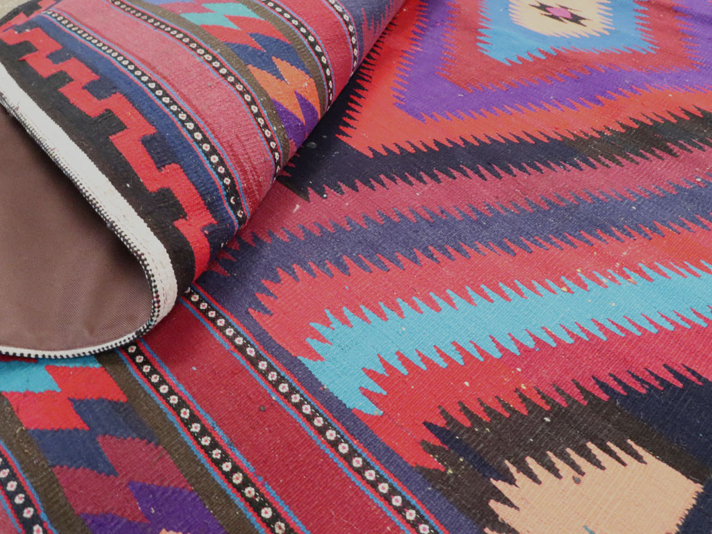 Vintage Persian Flatweave Kilim Accent Rug, No.28299 - Gsblank