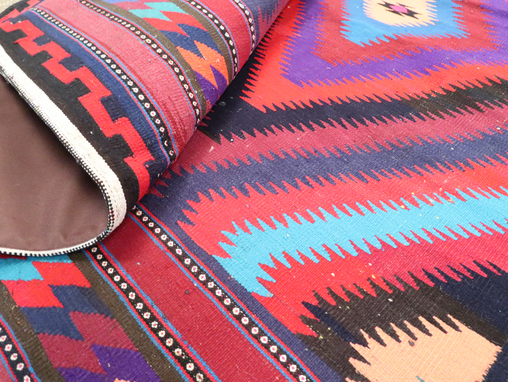 Vintage Persian Flatweave Kilim Accent Rug, No.28299 - Gsblank