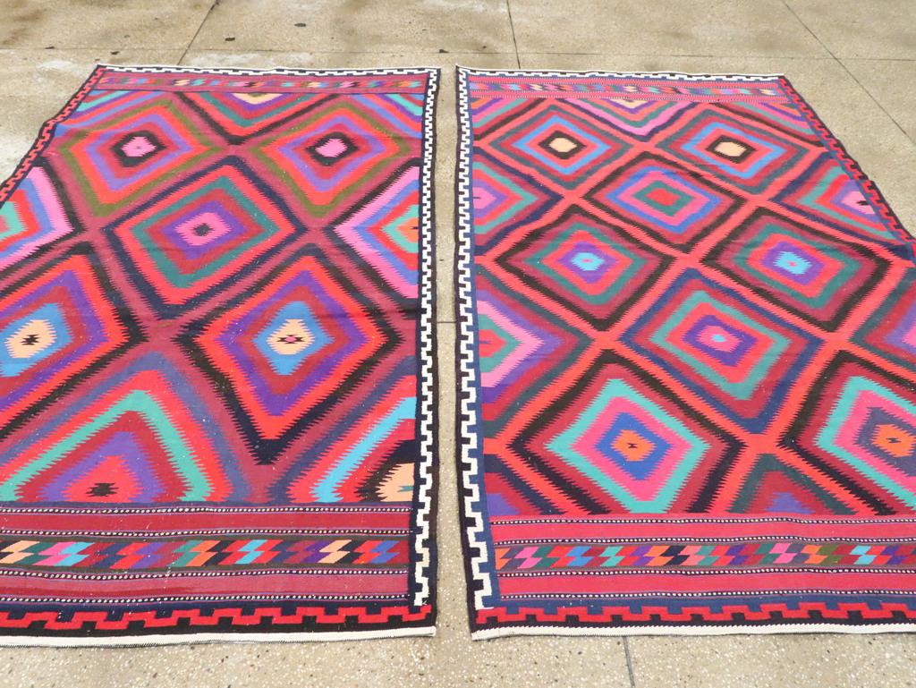 Vintage Persian Flatweave Kilim Accent Rug, No.28299 - Gsblank