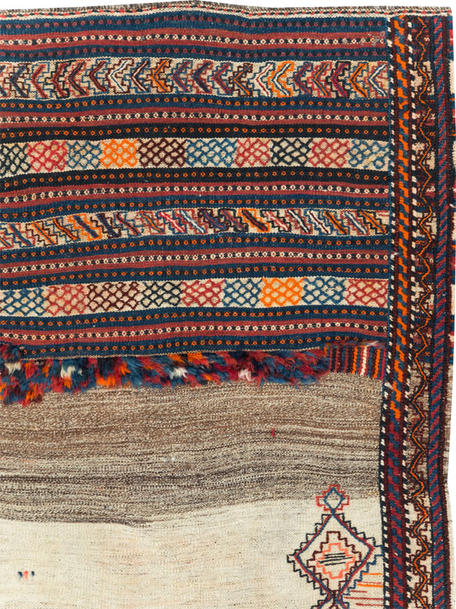 Vintage Persian Chaharmahal Bakhtiari Tacheh Flatweave Kilim, No.28306 - Gsblank