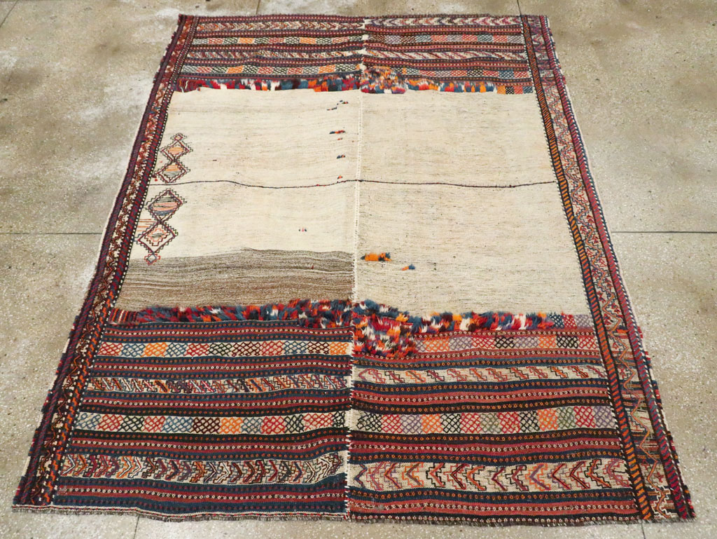 Vintage Persian Chaharmahal Bakhtiari Tacheh Flatweave Kilim, No.28306 - Gsblank