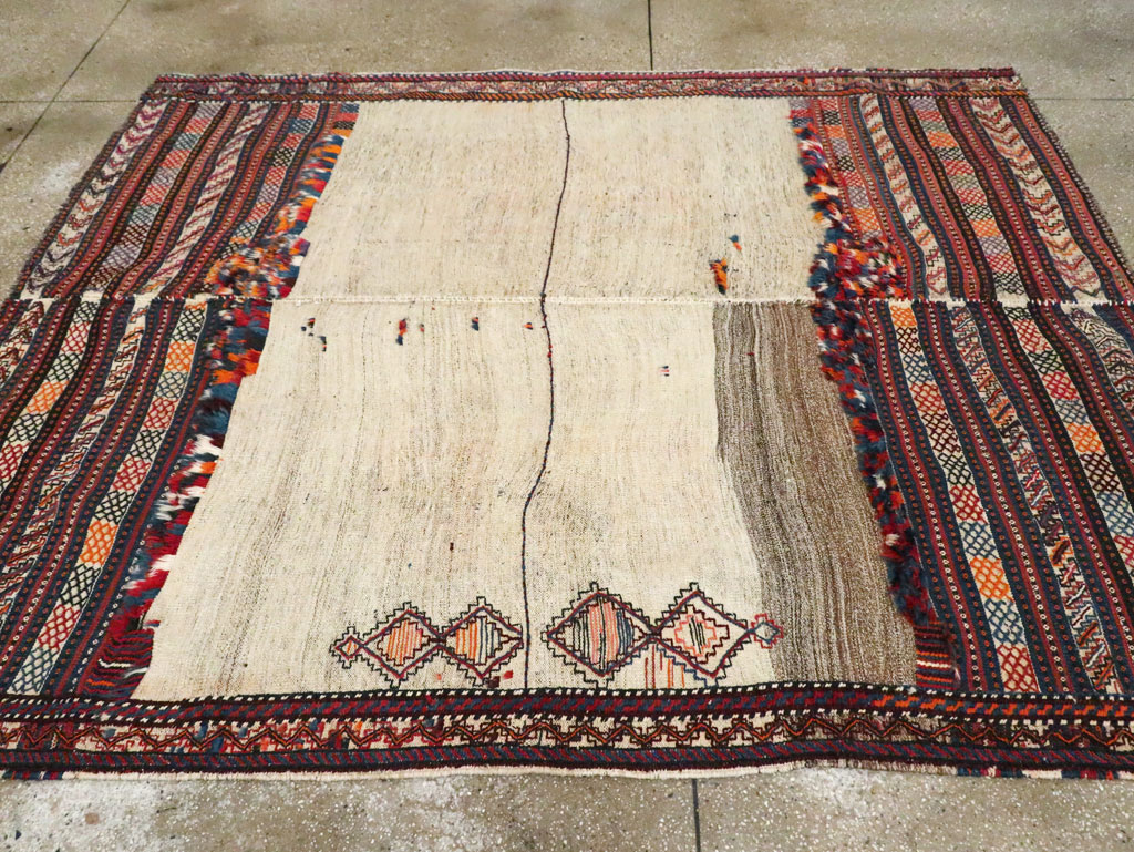 Vintage Persian Chaharmahal Bakhtiari Tacheh Flatweave Kilim, No.28306 - Gsblank