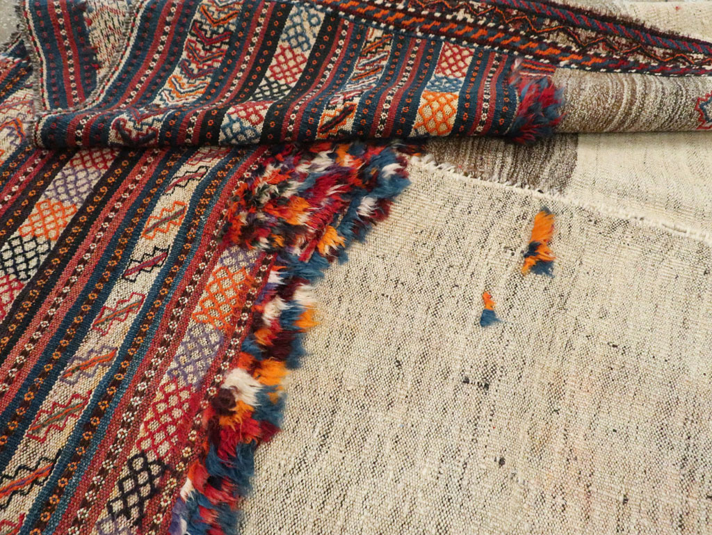 Vintage Persian Chaharmahal Bakhtiari Tacheh Flatweave Kilim, No.28306 - Gsblank