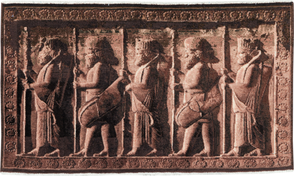 Vintage Persian Tabriz Pictorial Rug, No.28312 - Gsblank