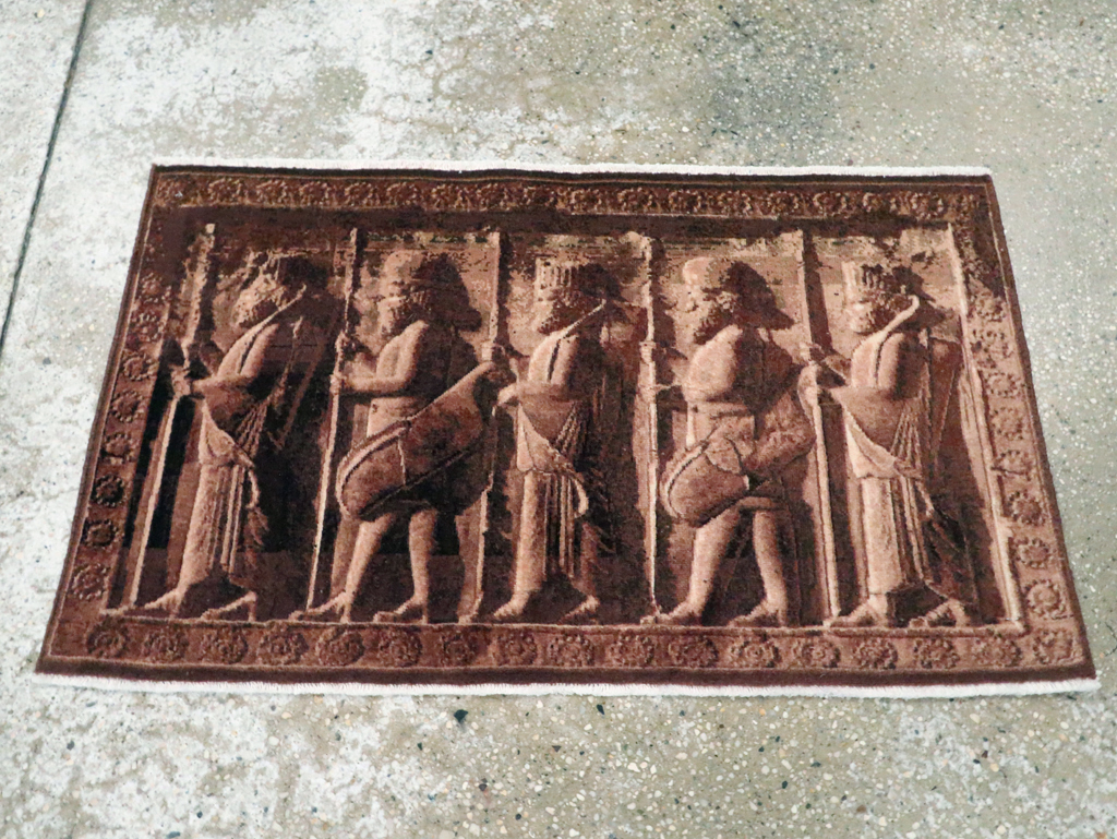 Vintage Persian Tabriz Pictorial Rug, No.28312 - Gsblank