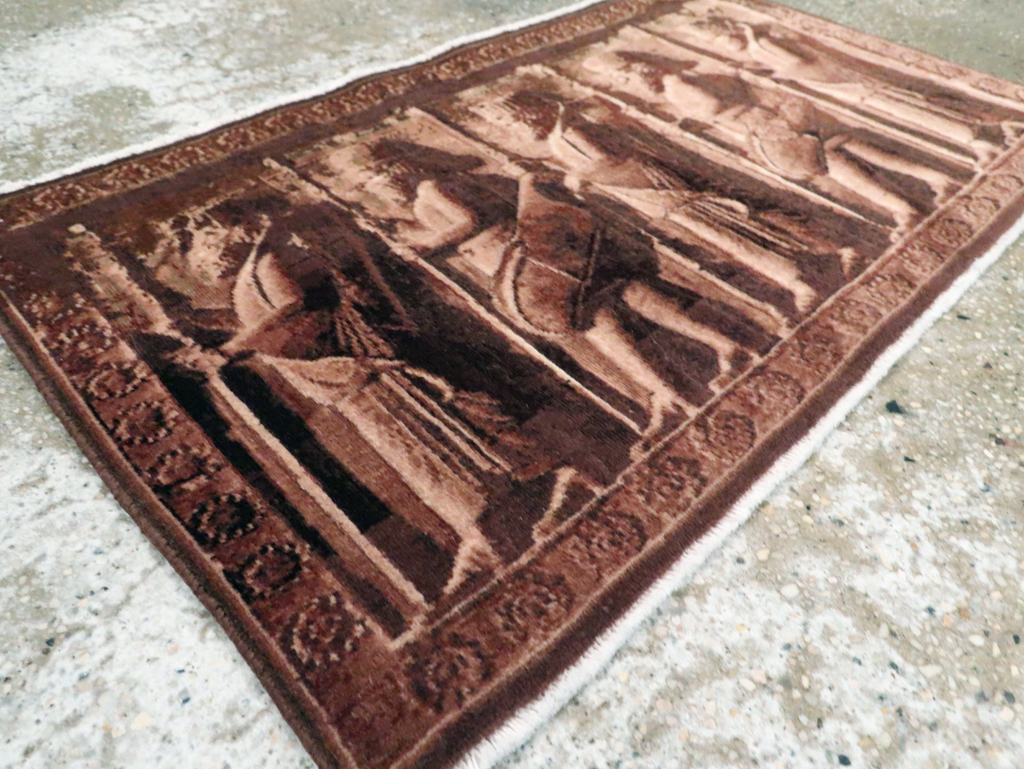 Vintage Persian Tabriz Pictorial Rug, No.28312 - Gsblank