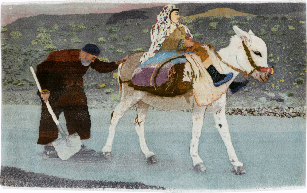 Vintage Pictorial Tabriz Rug, No.28313 - Gsblank