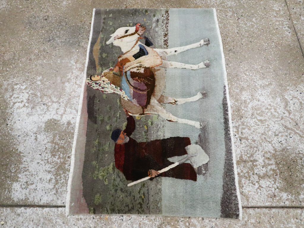 Vintage Pictorial Tabriz Rug, No.28313 - Gsblank