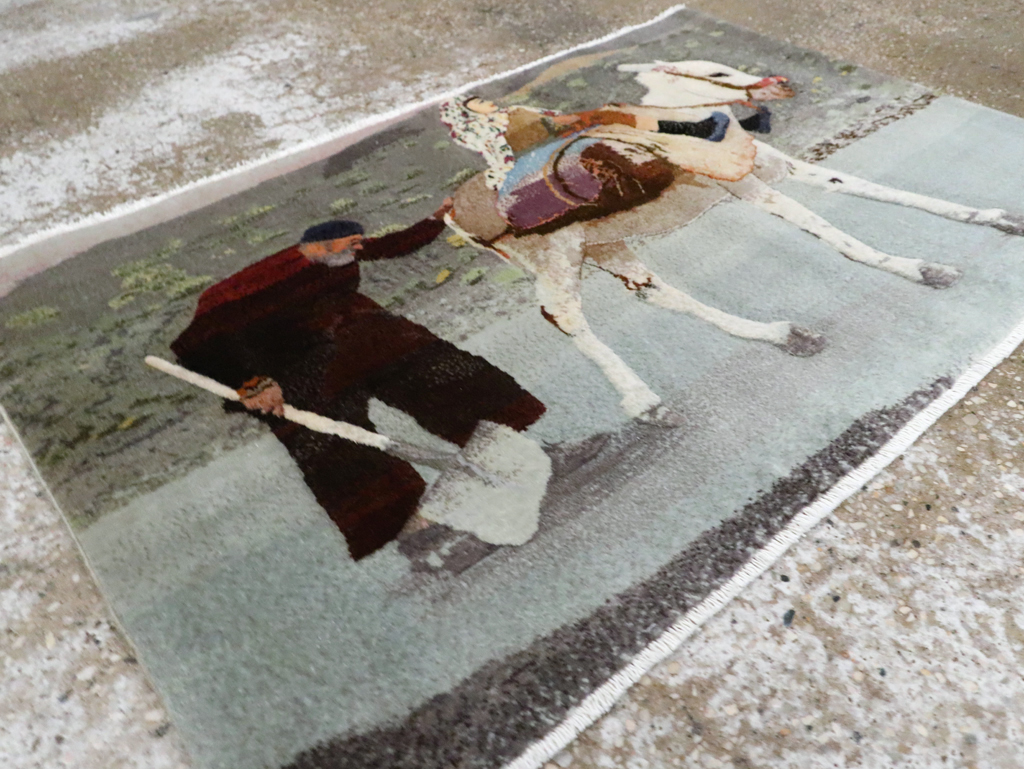 Vintage Pictorial Tabriz Rug, No.28313 - Gsblank