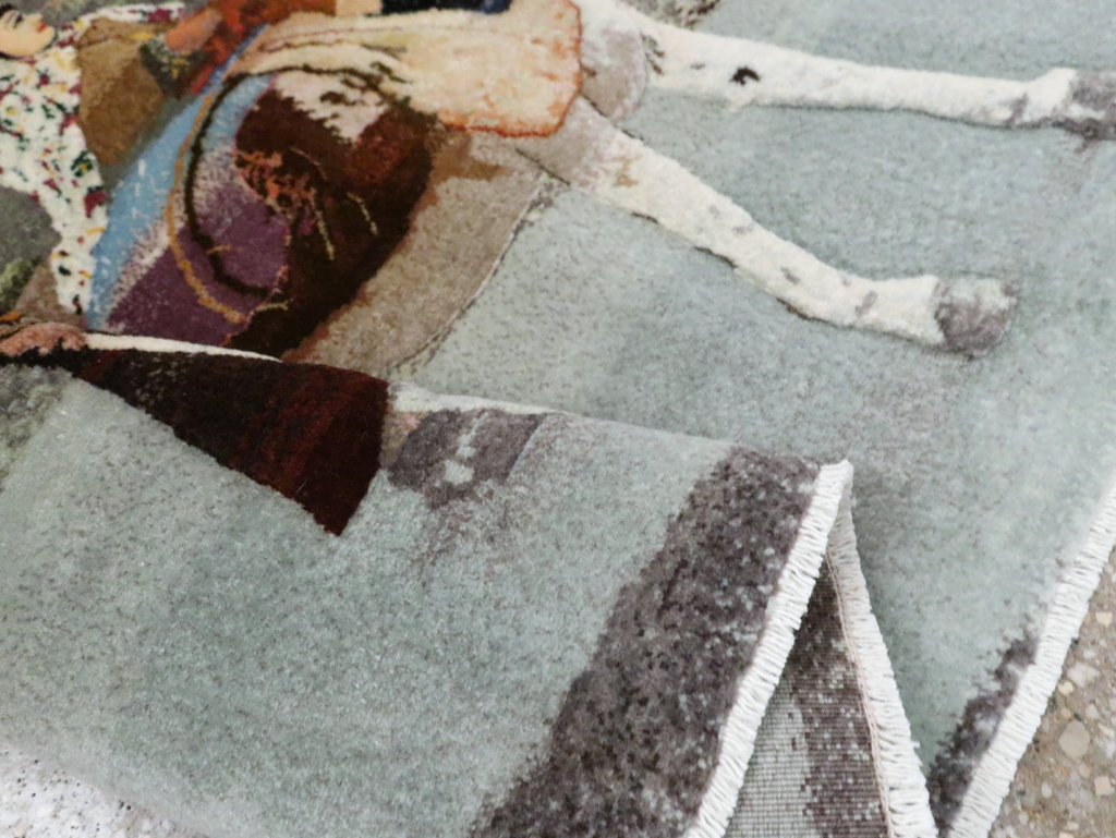 Vintage Pictorial Tabriz Rug, No.28313 - Gsblank