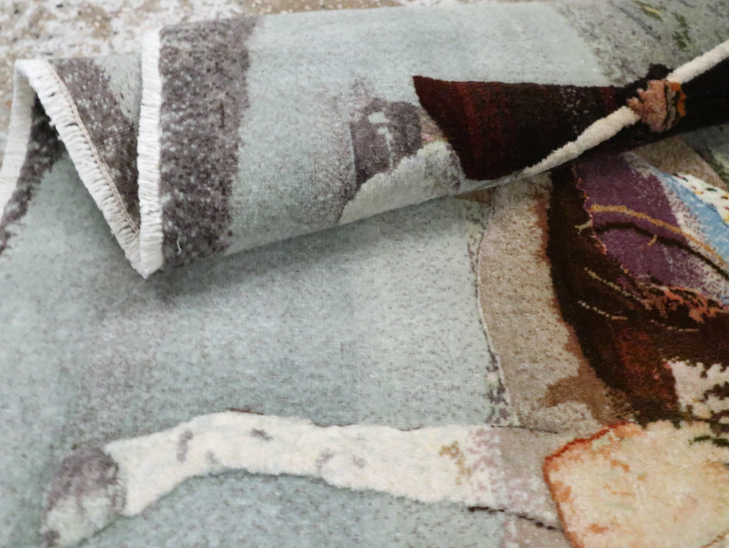 Vintage Pictorial Tabriz Rug, No.28313 - Gsblank