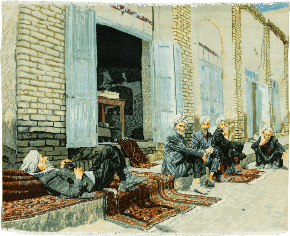 Vintage Persian Tabriz Pictorial Rug, No.28314 - Gsblank